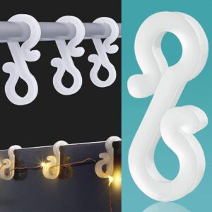 BYYL Christmas Light Hooks Christmas Mini Gutter Hang Hooks Weatherproof Plastic Clip Hooks