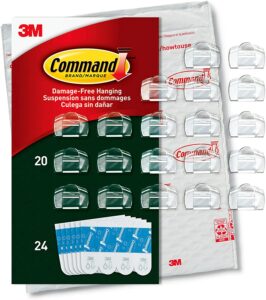Command Outdoor Light Clips, Clear, 20-Clips, 24-Strips
