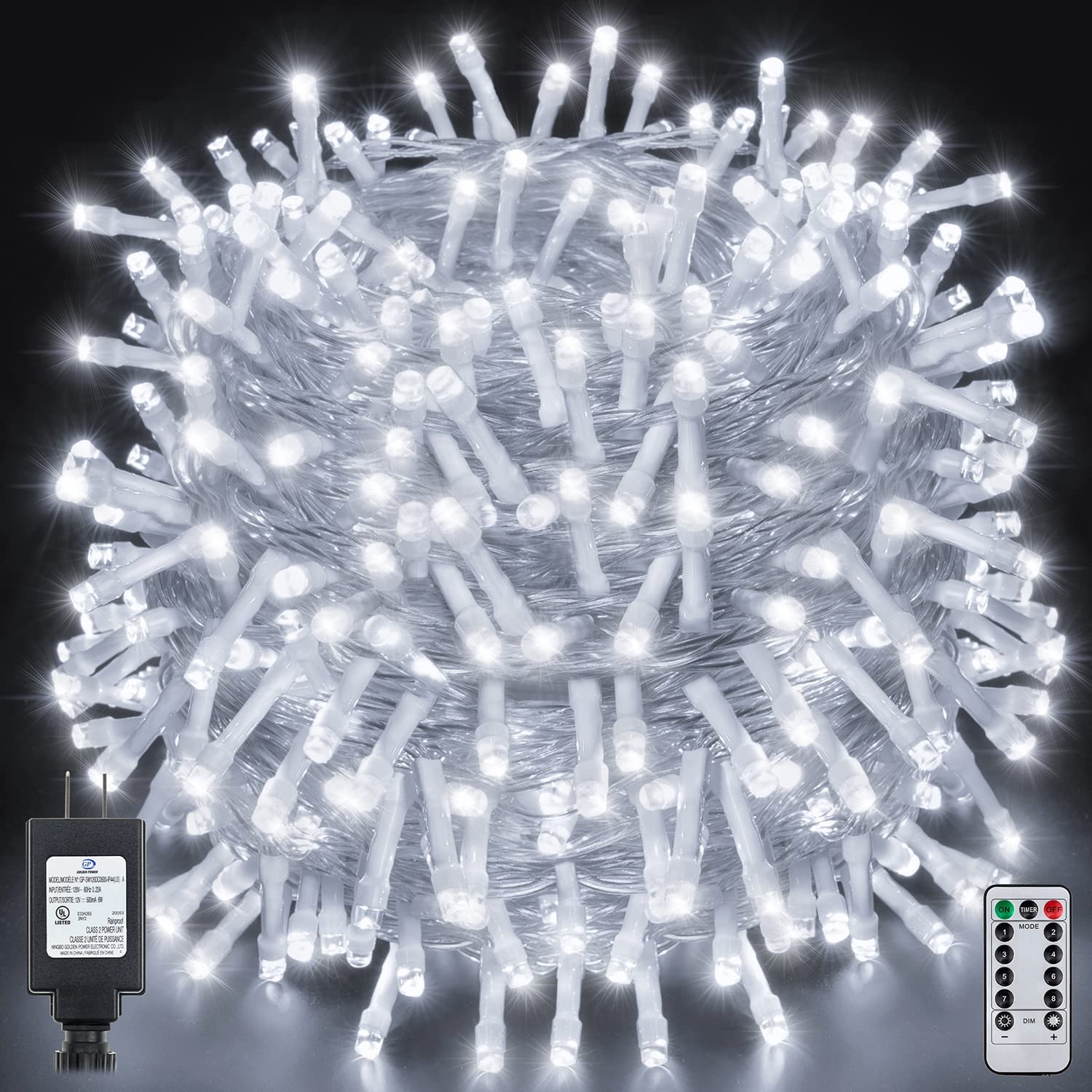 Brizled LED String Lights, 65.67ft 200 LED 9-Function Color